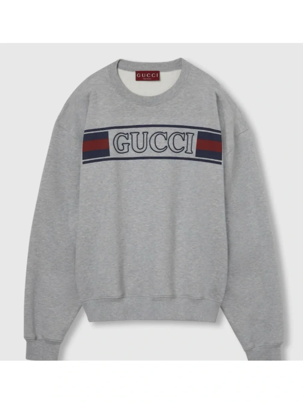 Gucci jersey cotton sweatshirt prominent retro style embroidery medium